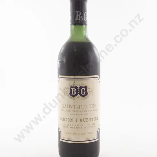1 Bottle French Barton & Guestier Saint Julien Grand Cru Bordeaux 1975