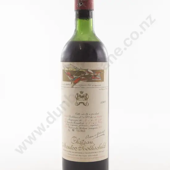 1 Bottle French Chateau Mouton Rothschild Bordeaux 1960