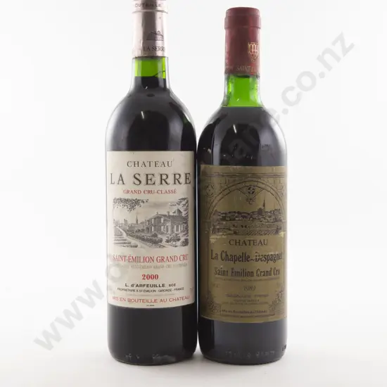 2 Bottles French Saint Emilion Grand Cru 1989 & 2000 Bordeaux