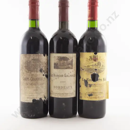 3 Bottles St Emilion Grand Cru 2000-2002 Bordeaux