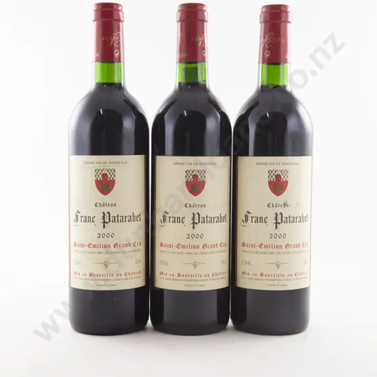 3 Bottles French Chateau Franc Patarabet Saint-Emilion Grand Cru 2000 Bordeaux