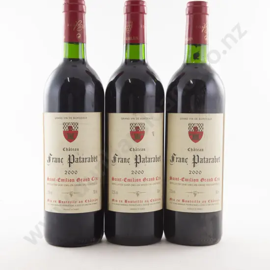 3 Bottles French Chateau Franc Patarabet Saint-Emilion Grand Cru 2000 Bordeaux