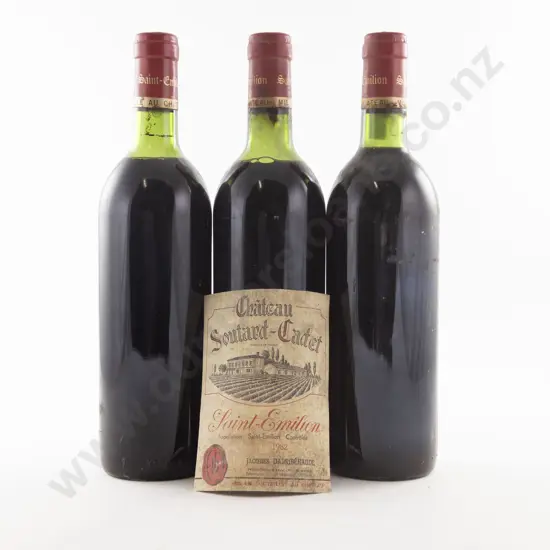3 Bottles French Chateau Soutard-Cadet Saint-Emilion Grand Cru 1982 Merlot
