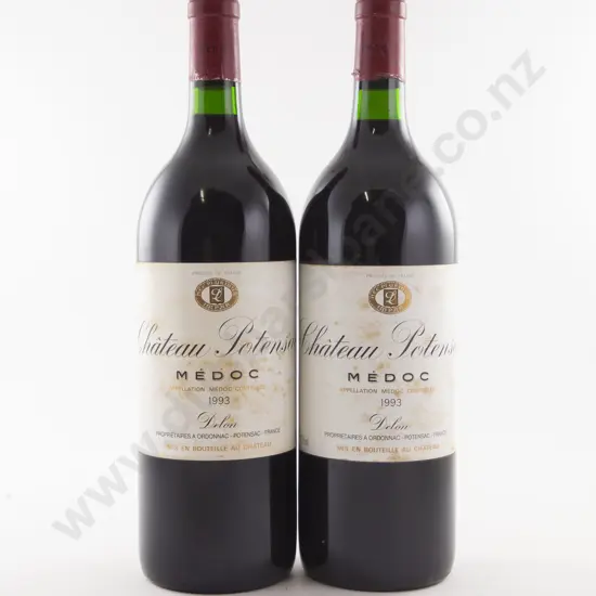 2 Bottles French Chateau Potensac Medoc Bordeaux 1993 Magnum Size