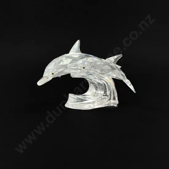 C1990 Boxed Swarovski Crystal "Lead me" Dolphins