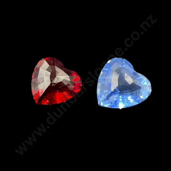 C1997-1998 Two Boxed Swarovski Crystal Hearts