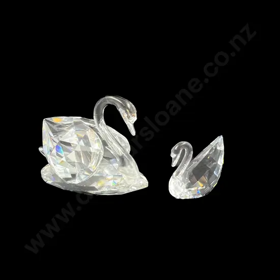 Two Boxed Swarovski Crystal "Beauties of the Lake" Swans