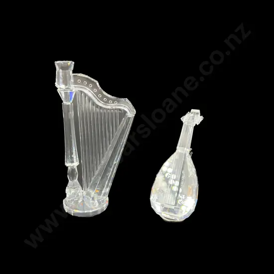 Two Boxed Swarovski Crystal "Crystal Melodies" Harp & Lute