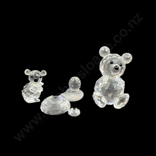 Three Boxed Swarovski Crystal Bear Koala Bear & Toadstool (a/f)
