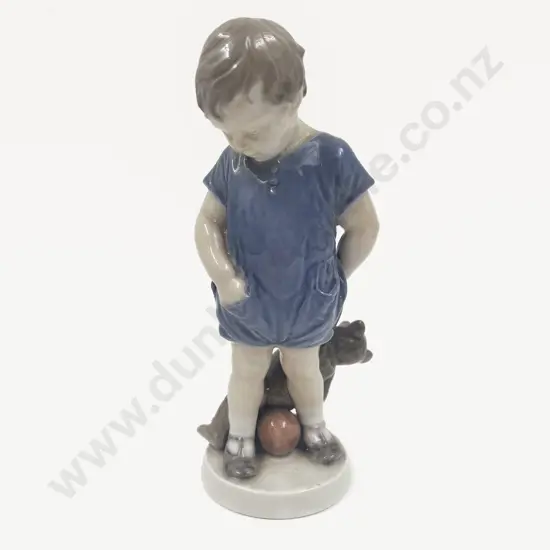 Royal Copenhagen Figure of Boy Holding Teddy Bear