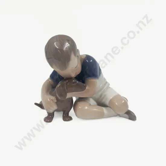 Royal Copenhagen Figure of Boy & Dog