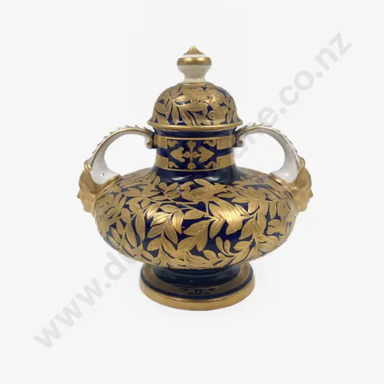 Late C19th Royal Crown Derby China Gilded Urn