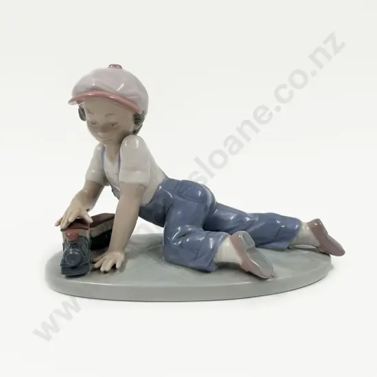 Lladro Figure of a Young Boy with Train