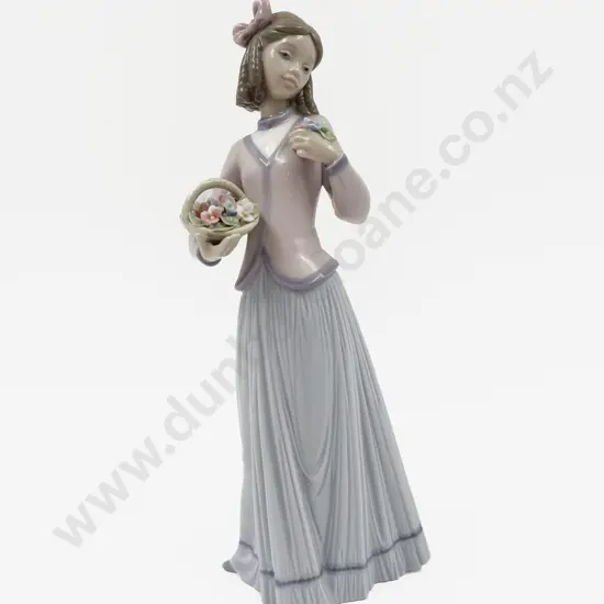 Lladro Figure of a Young Girl in Full Length Dress