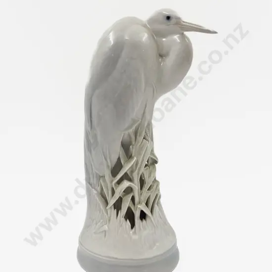 Royal Copenhagen Figure of a Crane (Slight Restoration to a Water Reed)