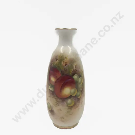 Royal Worcester Specimen Vase Painted Fruit Signed Roberts
