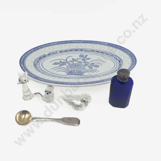 Three Swarovski Pieces S/S Mustard Spoon Scent Bottle on DIsh