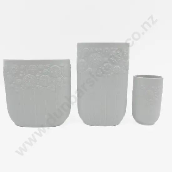 Set of Three Rosenthal Bjorn Wijnblad White Ware Vases