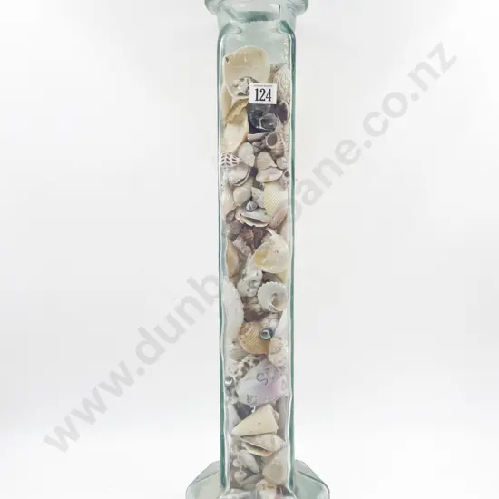 Large Vintage Glass Jar With Assorted Shells