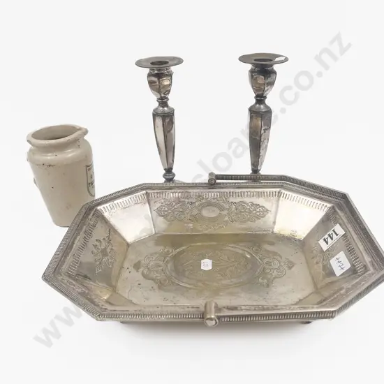 Vintage Stoneware Cream Jar and Three S/P Items