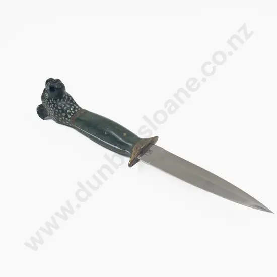 Verdite Handled Leopard Figure Dagger