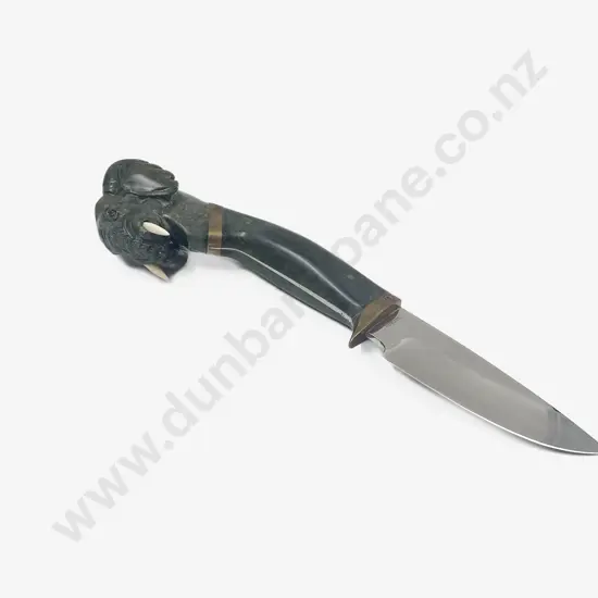 Verdite Handled Elephant Figure Knife