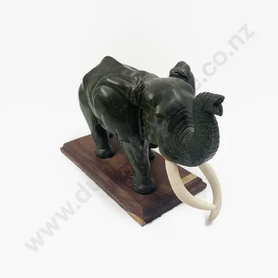 Verdite Elephant Figure by David Ngoasheng
