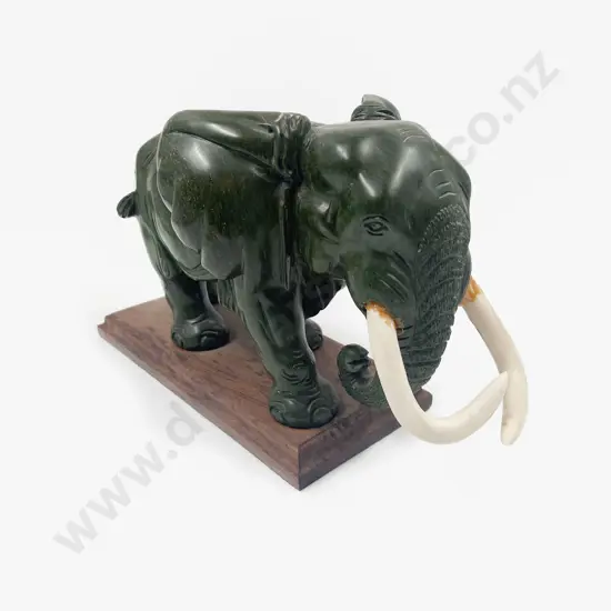 Verdite Elephant Figure by David Ngoasheng