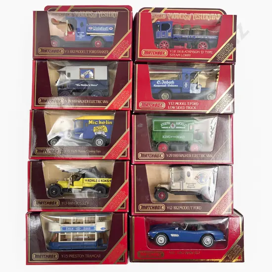 Ten Limited Edition Red Boxed Models of Yesteryear