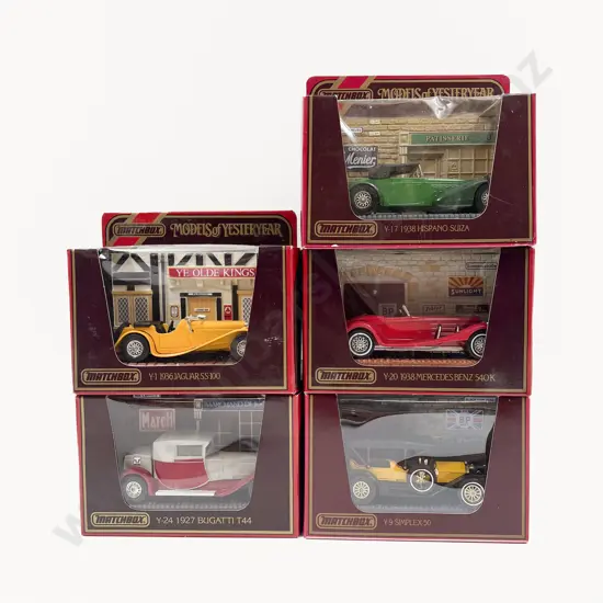 Five Display Background Boxed Models of Yesteryear