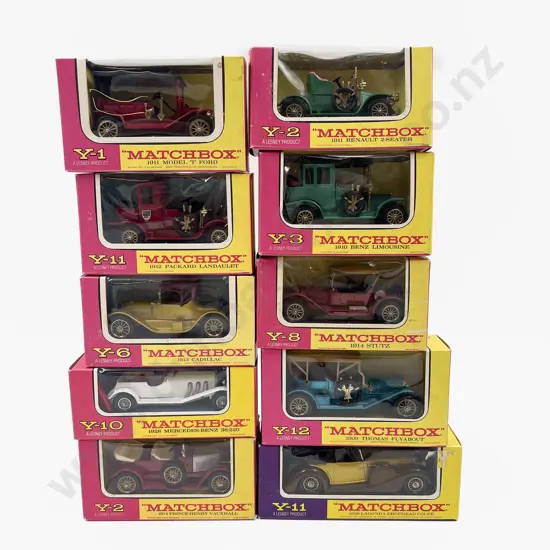 Ten Pink Surround Boxed Models of Yesteryear