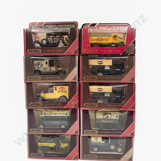 Ten Limited Edition Red Boxed Models of Yesteryear (Some Fading)