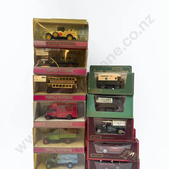 Eleven Various Boxed Models of Yesteryear (Some Fading)