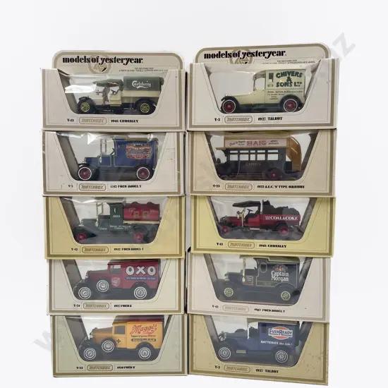 Ten Yellow Boxed Models of Yesteryear (Some Fading)