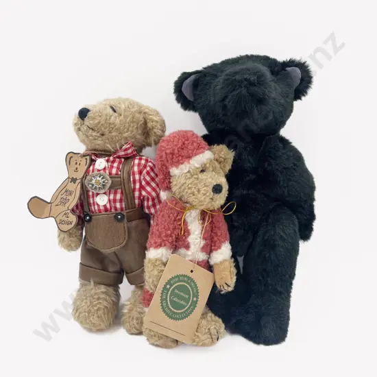 Three Handcrafted Teddy Bears