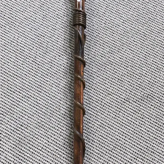 Fruitwood Rattan Paua Walking Stick