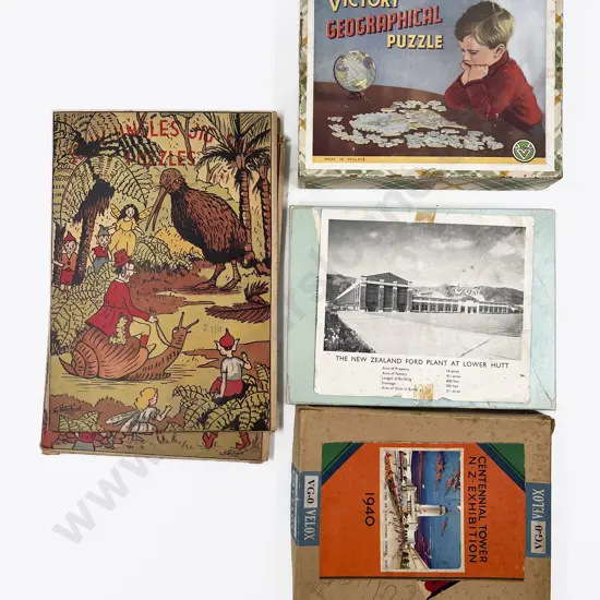 Seven Vintage NZ Souvenir Jigsaws