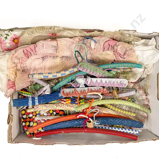 Collection of 1950s Plastic Coat Hangers & Plasticware