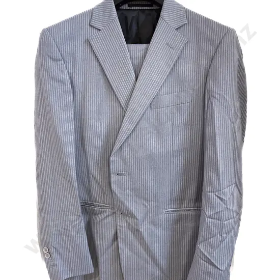 Gents Verri Summer Lightweight Suit - Grey Pinstripe Jacket & Trousers