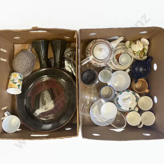 Two Boxes of Assorted Pottery & China