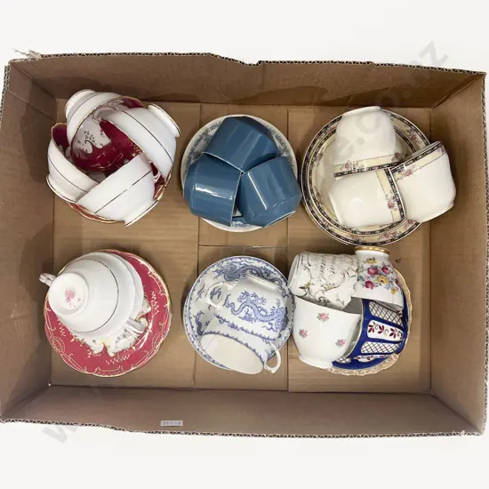 Box of Assorted Fancy Tea China including Minton