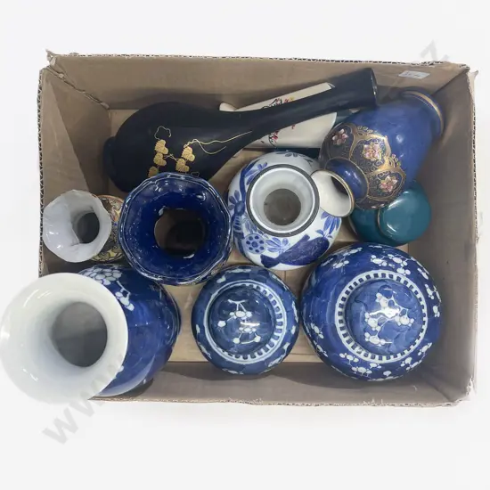 Box of Assorted Vases and Ginger Jars etc