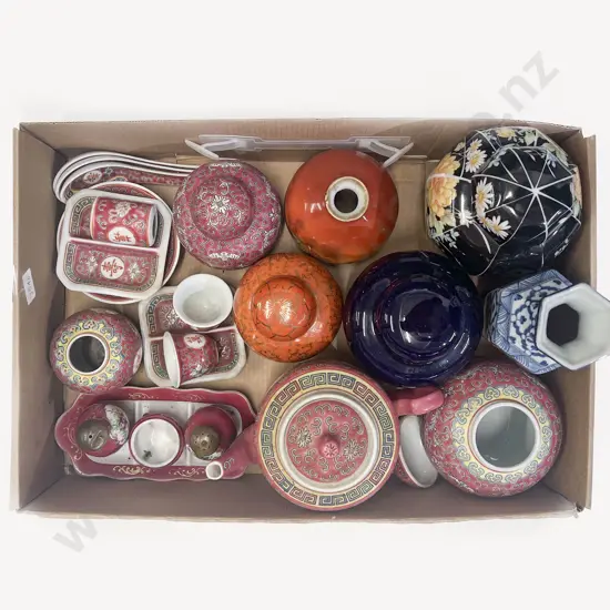 Box of Assorted Ginger Jars and etc