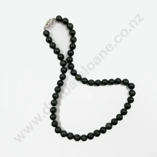 Single Strand Beaded Greenstone Necklace