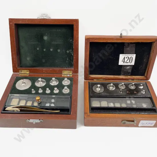 Two Cased Vintage Micro Weight Sets