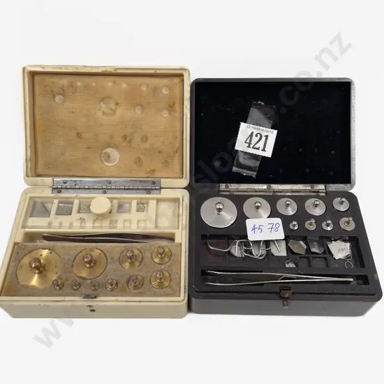 Two Cased Vintage Micro Weight Sets