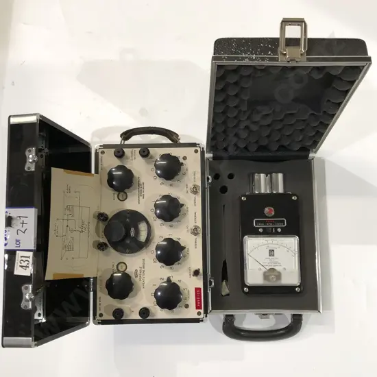 Vintage RPM Scale Reader together with Portable Wheatstone Bridge Apparatus