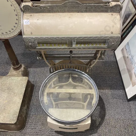 Large Vintage "The Computing Scale Co"  Floor Scale