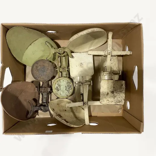 Box of Assorted Vintage Scales