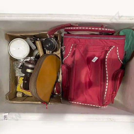 Box of Assorted Vintage Fishing Gear